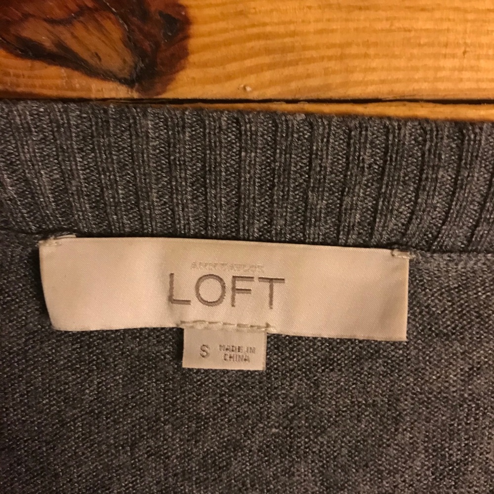 Ann Taylor LOFT Gray Wrap Cardigan, EUC, S - Picture 4 of 12